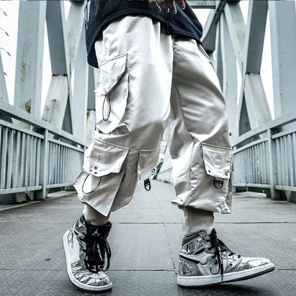 Guochao functional multi-pocket design hip-hop pants street overalls
