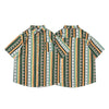Men's Street Bohemian Loose Contrast Stripe Short Sleeves