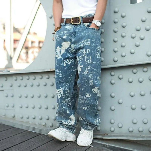 Men's Graffiti Loose Jeans