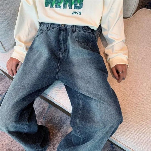 Men's Solid Color Harajuku Street Jeans