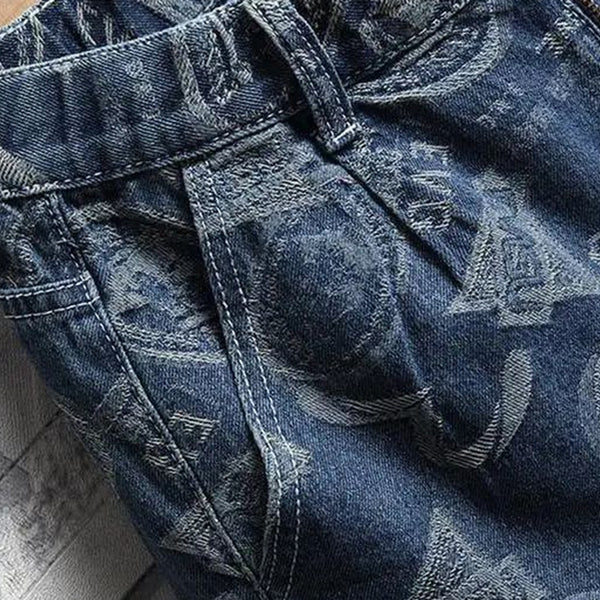 Trendy brand design embroidery men's jeans