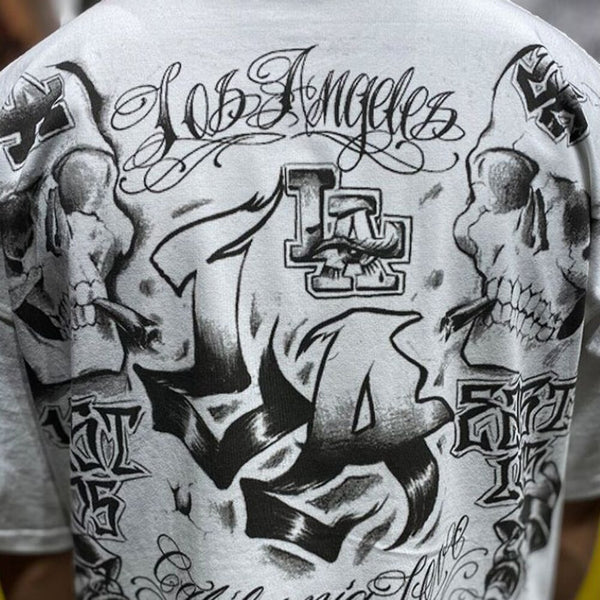 Mens Harajuku Hip Hop Street Print T-Shirt