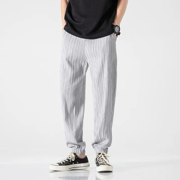 Men's High Street Hip Hop Stripe Casual Loose Drawstring Trousers
