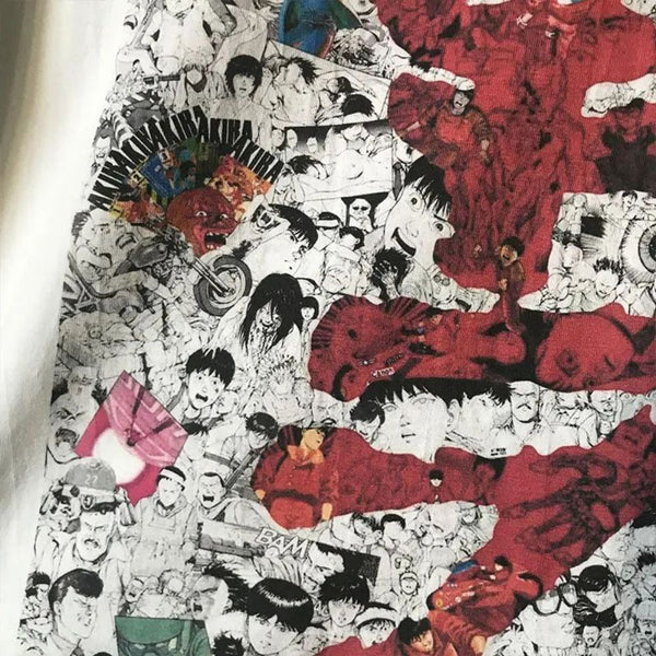 Mens Japanese Printed Casual Cotton T-shirt