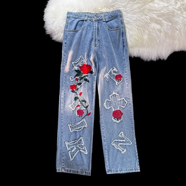 Men's West Coast Embroidered Relaxed Jeans