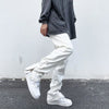 Men's Hip Hop Loose Side Zip White Jeans
