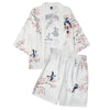 Sunscreen cardigan half-sleeve shorts men's kimono two-piece set