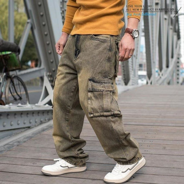 Men's Casual Multi-Pocket Cargo Jeans