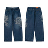 Men's Vintage Street Dragon Embroidered Pants Jeans
