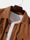 Corduroy Solid Button Up Casual Shirts