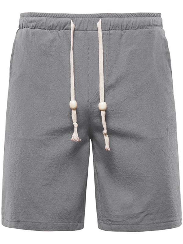 Cotton-Blend Plain Casual Pants