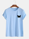 Sample Cartoon Cat Graphic Casual Cotton T-Shirt