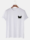 Sample Cartoon Cat Graphic Casual Cotton T-Shirt
