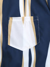 Plain Color Striola Chest Pocket Casual Short Sleeve Shirts