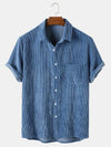Corduroy Solid Color Breathable Casual Shirts