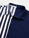 Men Patchwork Stripe Contrast Color Casual Shirt
