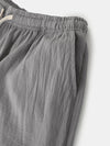 Mens Drawstring Shorts Solid Color Pocket Cotton Loose Casual Shorts