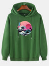 Sea Graphic Chest Print Pullover Hoodie